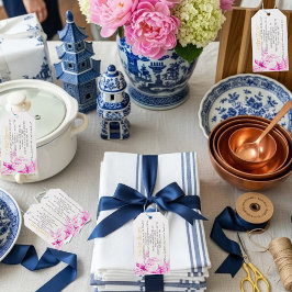 Etiqueta Para Presente Pink Chinoiserie  Bridal Display Shower enclosure