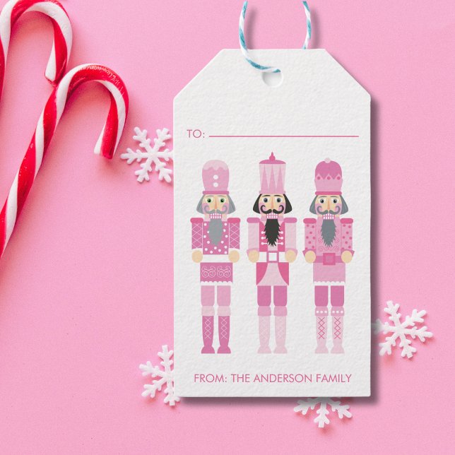 ETIQUETA PARA PRESENTE PINK CHRISTMAS NUTCRACKER GIFT STICKER (Criador carregado)