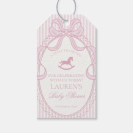 Etiqueta Para Presente Pink Coquette Bow Rocking Horse Baby Shower Favors