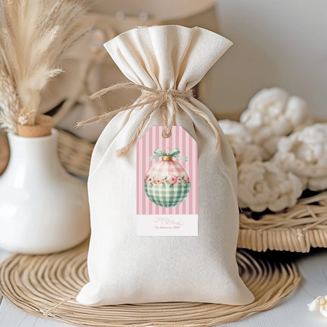 Etiqueta Para Presente Pink Coquette Christmas (Criador carregado)