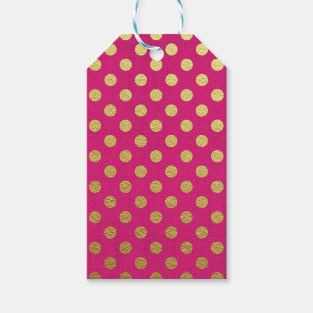 ETIQUETA PARA PRESENTE PINK E BOLINHAS DOURADAS (Frente)