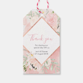 Etiqueta Para Presente Pink floral personalizado Obrigado Marcas favorita