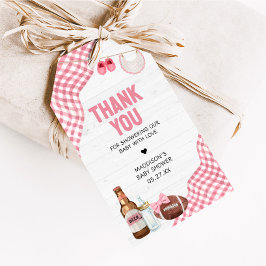 Etiqueta Para Presente Pink Football Baby Shower Favor Tags