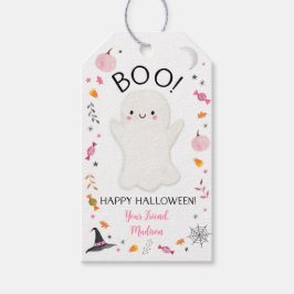Etiqueta Para Presente Pink Ghost Halloween Treat