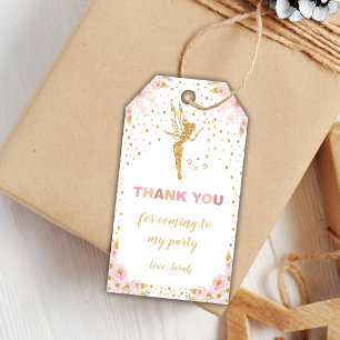 Etiqueta Para Presente Pink Glitter Fairy Birthday Gift Tags