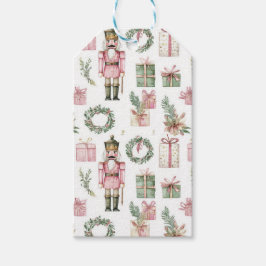 ETIQUETA PARA PRESENTE PINK & GREEN HOLIDAY NUTCRACKER FIGURES