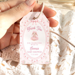 Etiqueta Para Presente Pink Little Bunny Baby Shower Thank You Gift Tag