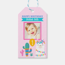 Etiqueta Para Presente Pink Llama Happy Birthday Girl Foto Favor