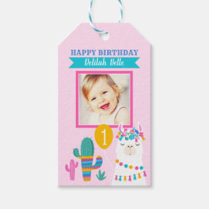Etiqueta Para Presente Pink Llama Happy Birthday Girl Foto Favor