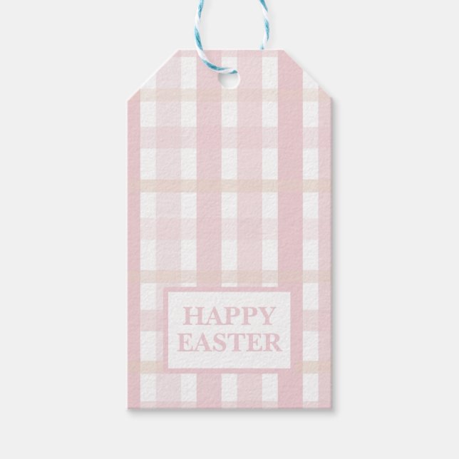 Etiqueta Para Presente Pink Mix Plaid (Frente)