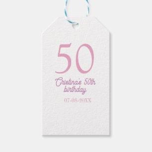Etiqueta Para Presente PINK PASTEL 50 aniversário aniversário adicionar n