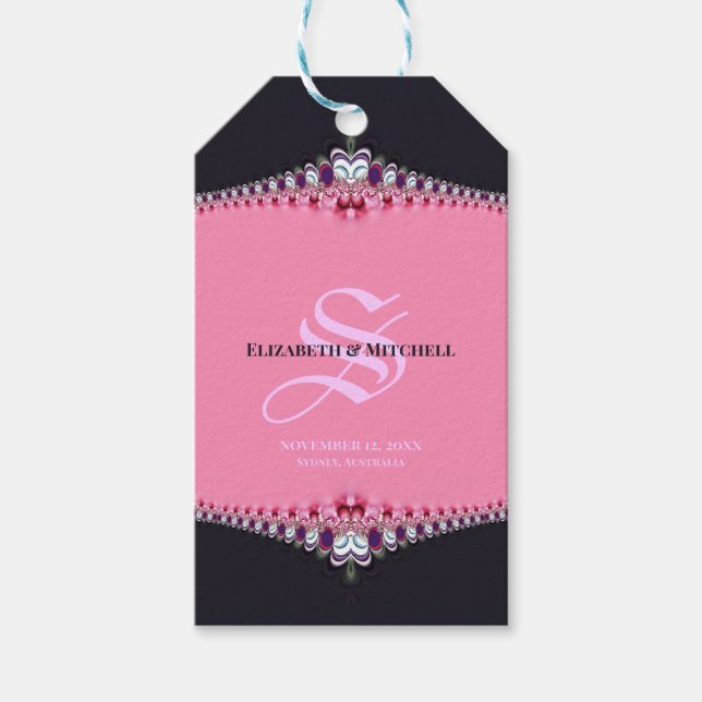 Etiqueta Para Presente Pink Princess Lace Special Day Engagement Wedding (Frente)