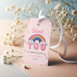 Etiqueta Para Presente Pink Rainbow Birthday Thank You Gift Tag