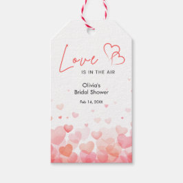 Etiqueta Para Presente Pink & Red Love is in the Air Bridal Shower 