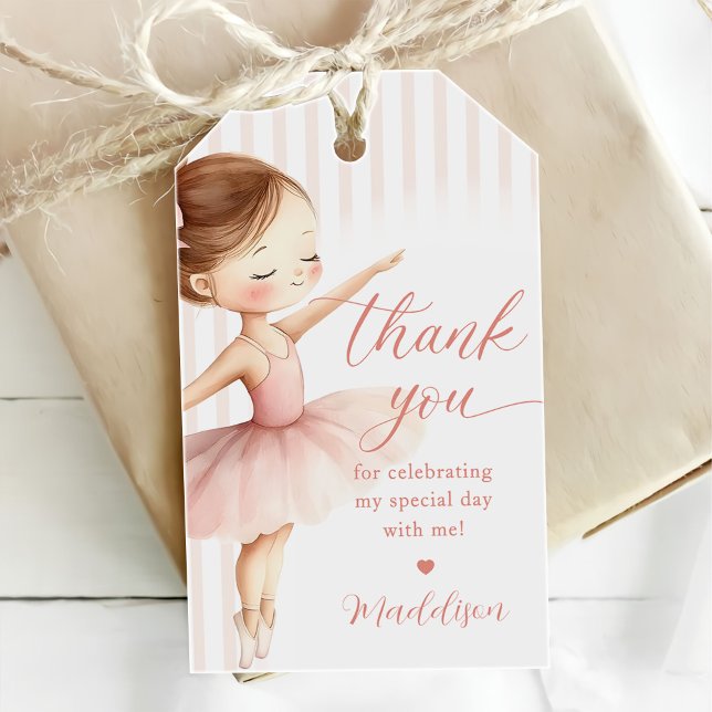 Etiqueta Para Presente Pink Tutu Ballerina Ballet Dancer Girl Birthday (Criador carregado)