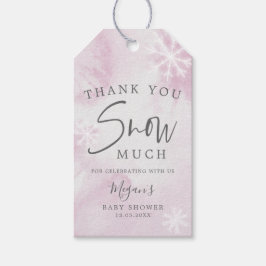 Etiqueta Para Presente Pink Winter Wonderland Muito Obrigado Neve