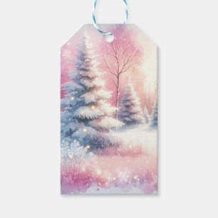 Etiqueta Para Presente Pink Winter Wonderland Natal