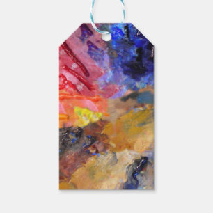 Etiqueta Para Presente Pintura Colorida da Paleta do Pinheiro Artista
