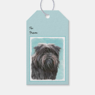 Etiqueta Para Presente Pintura de Affenpinscher - Arte de Cachorro Origin