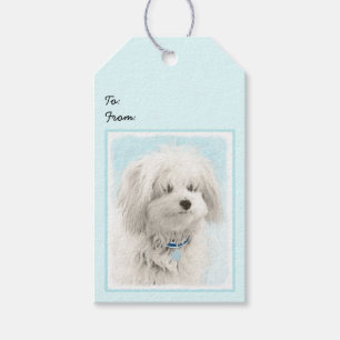 Etiqueta Para Presente Pintura de Algodão de Tulear - Arte de Cachorro O