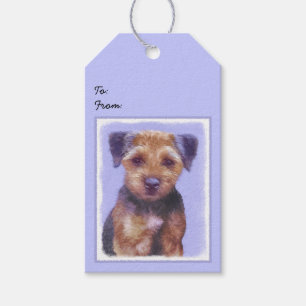 Etiqueta Para Presente Pintura de Borda Terrier - Arte de Cachorro Origin