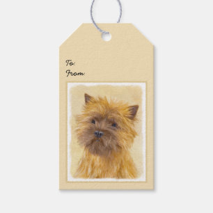 Etiqueta Para Presente Pintura de Cairn Terrier - Arte de Cachorro Origin