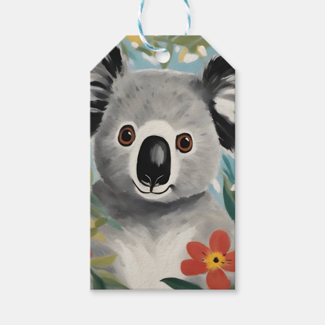 Etiqueta Para Presente Pintura de Koala (Frente)