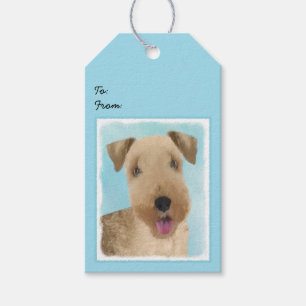 Etiqueta Para Presente Pintura de Lakeland Terrier - Arte de Cachorro Ori