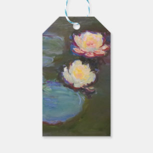 Etiqueta Para Presente Pintura de Lírios de Água de Monet Lagoa Lírios de