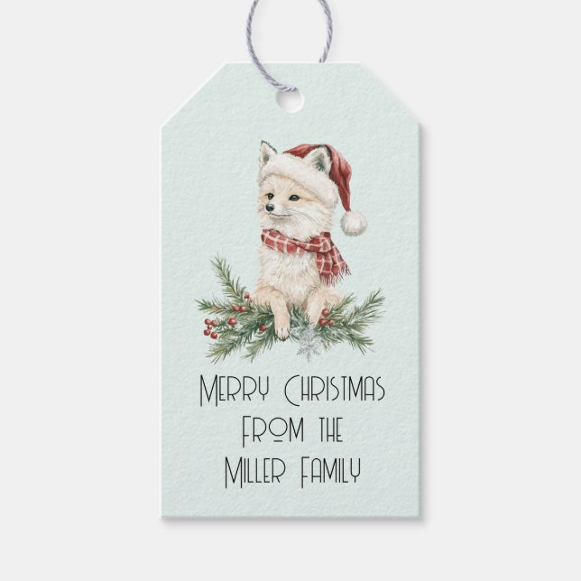 Etiqueta Para Presente Pintura de Natal em Sucursais (Frente)