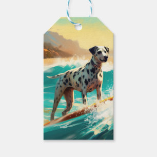Etiqueta Para Presente Pintura de Surf na Praia da Dalmácia
