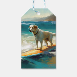Etiqueta Para Presente Pintura de Surf na Praia do Pastor da Anatólia
