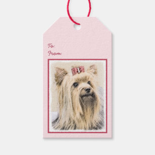 Etiqueta Para Presente Pintura de Yorkshire Terrier - Arte de Cachorro Or