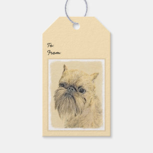 Etiqueta Para Presente Pintura em Bruxelas Griffon - Arte Cachorra Origin