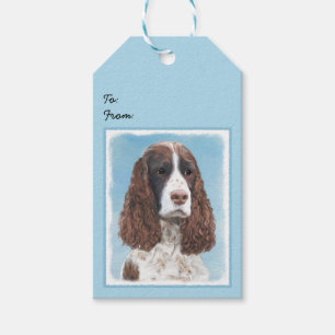 Etiqueta Para Presente Pintura em inglês Springer Spaniel original