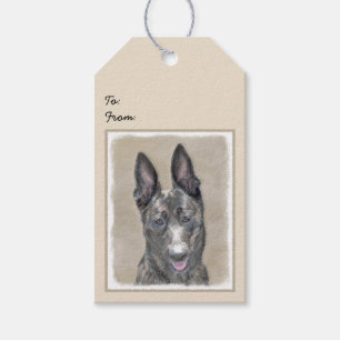 Etiqueta Para Presente Pintura Holandesa de Pastores - Arte Cão Original
