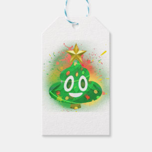 Etiqueta Para Presente Pintura pistola da árvore de Natal de Emoji