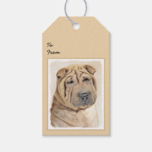 Etiqueta Para Presente Pintura Shar Pei - Arte Cachorra Original