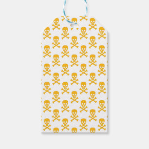Etiqueta Para Presente Pirata Amarelo Crossbones Coloridos Crianças Diver