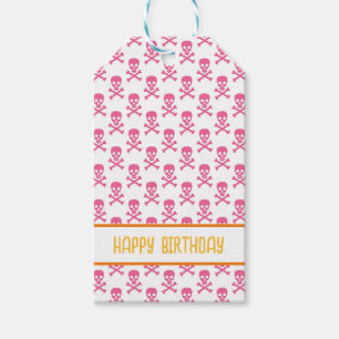 Etiqueta Para Presente Pirata Crossbones Feliz Aniversário Crianças Color