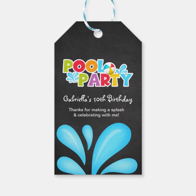 Etiqueta Para Presente Piscina Festa Grande Abertura Obrigado Dando Etiqu (Frente)