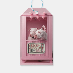 Etiqueta Para Presente Pit Bull Dogs Beijando Booth