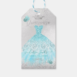 Etiqueta Para Presente PixDezines Quinceanera Sparkle Blue Ombre