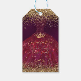 Etiqueta Para Presente PixDezines Quinceanera Sparkle Gown, Burgundy