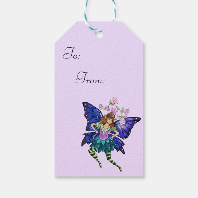 Etiqueta Para Presente Pixie Asas Azul (Verso)