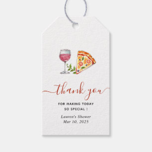 Etiqueta Para Presente Pizza e Chá de panela de vinho Obrigado