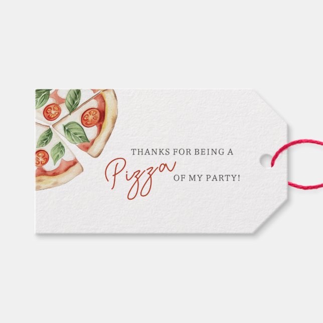 Etiqueta Para Presente Pizza Party Thank you (Frente (horizontal))