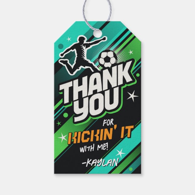 Etiqueta Para Presente Placa de agradecimento de futebol (Frente)