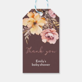 Etiqueta Para Presente Placa de chá de fraldas de menina cor-de-rosa embe