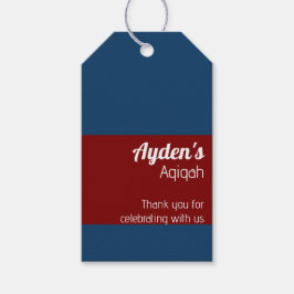 Etiqueta Para Presente Placa de cor azul vermelha sólida, Chá de fraldas 